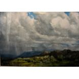 A LATE 19TH/EARLY 20TH CENTURY (POSSIBLY IRISH) WATERCOLOUR Stormy mountain landscape, unsigned,