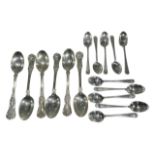 FRANCIS HIGGINS II, A SET OF VICTORIAN SILVER TEASPOONS Hallmarked London, 1880, together with a set