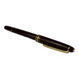 A MONTBLANC MEISTERSTÜCK BURGUNDY BALLPOINT PEN Marked ‘DC304863’ to clip. (length 14cm)