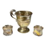 WAKELY & WHEELER, A LATE VICTORIAN SILVER CUP, HALLMARKED LONDON, 1899 Together with two Sterling