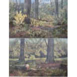 EDGAR LONGSTAFFE, BRITISH, 1849 - 1912, A PAIR OF OILS ON CANVAS Wooded landscape, signed with