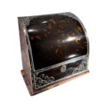GREY & CO., AN EARLY 20TH CENTURY SILVER AND TORTOISESHELL LETTER RACK DESK PIECE, HALLMARKED