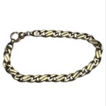 A 9CT GOLD FANCY LINK BRACELET. (length 21.5cm, 21g)