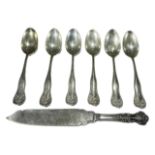 J.S. MACDONALD CO., BALTIMORE, SIX EARLY 20TH CENTURY AMERICAN STERLING SILVER TABLE SPOONS Together