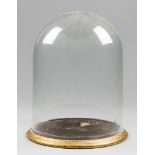 A LARGE VICTORIAN GLASS DOME. (h 43cm x w 36cm x d 36cm)