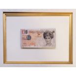 BANKSY, BN 1974, A DI FACED TENNER, OFFSET LITHOGRAPH Ten pound note featuring a portrait of Lady