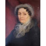 A 19TH CENTURY OIL ON ARTIST BOARD, PORTRAIT OF A LADY Unsigned, bearing T. Agnew, Robinson & Miller