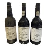 SMITH WOODHOUSE, THREE VINTAGE 750ML BOTTLES OF PORT To include late bottled 1981 and crusted 1984.