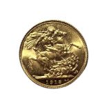 A 22CT GOLD FULL SOVEREIGN COIN, GEORGE V, DATED 1913 With St. George and Dragon verso.