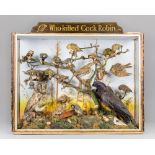 IN THE MANNER OF WALTER POTTER, A 19TH CENTURY ANTHROPOMORPHIC TAXIDERMY DIORAMA "WHO KILLED COCK