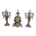 A. CARLHIAN & BEAUMETZ OF PARIS, A 19TH CENTURY FRENCH ROCOCO REVIVAL GILDED SILVERED CLOCK