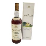THE MACALLAN 12, A LITRE BOTTLE OF SCOTCH WHISKY. Boxed.