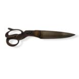 J. WISS & SONS, NEWARK, AMERICA, A PAIR OF ANTIQUE LIGHT INDUSTRIAL RIGHT HANDED STEEL SHEARS. (