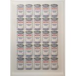 BANKSY, BN 1974, A TESCO VALUE SOUP CANS LITHOGRAPH PRINT Twenty-five cans, signed in plate lower