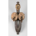 19TH CENTURY AFRICAN TRIBAL FIGURAL BELLOWS. (h 67cm x w 28cm x d 20cm)