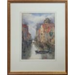 I.M.C., A VENETIAN BACKWATER WATERCOLOUR Signed with initials, mounted, framed and glazed. (46cm x