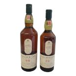 LAGAVULIN 16, TWO BOTTLES OF WHISKY Litre and 750ml.