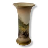HARRY STINTON FOR ROYAL WORCESTER, A LATE 19TH CENTURY BONE CHINA CYLINDRICAL SPILL VASE, CIRCA 1897