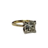 AN 18CT GOLD AND 3CT NATURAL DIAMOND SOLITAIRE RING The single Princess cut stone on an 18ct gold