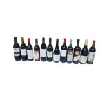 TWELVE 750ML BOTTLES OF VARIOUS CHATEAU RED WINES AND OTHER.