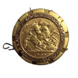 A 22CT GOLD HALF SOVEREIGN COIN OF EDWARD VII PERIOD, DATED 1908 With St. George and Dragon verso.