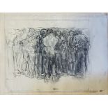 KATHE KOLLWITZ, 1867 - 1924, LITHOGRAPH Titled ‘The Prisoners’, plate 7 of 24, mounted, framed and