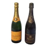 RUINART BRUT, A BOTTLE OF ROSÉ CHAMPAGNE Along with a Veuve Clicquot Ponsardin 750ml.