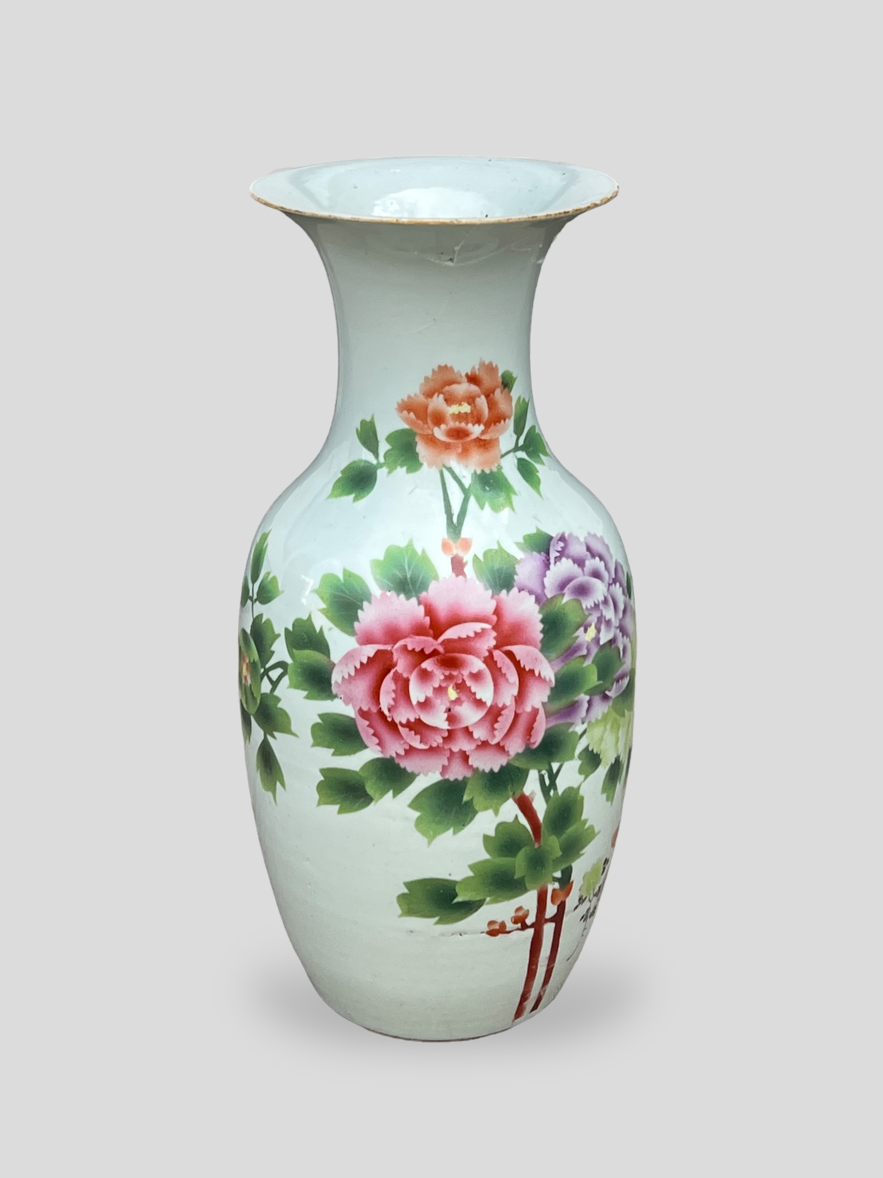 A LARGE ANTIQUE CHINESE EXPORT PORCELAIN VASE Decorated with a rural landscape view with horses, - Image 2 of 16