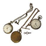 A GEORGIAN GILT BRASS PAIR CASED GENTS POCKET WATCH The movement marked ‘Chad Puckridge, London,