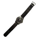 CABOT WATCH COMPANY, A VINTAGE GENT’S MILITARY WRISTWATCH Black tone dial with luminous number