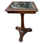 ATTRIBUTED TO GILLOWS, AN EARLY 19TH CENTURY ROSEWOOD MARBLE TOP OCCASIONAL TABLE The inset marble