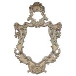 A VERY LARGE AND IMPRESSIVE 18TH CENTURY CARVED WOOD AND PAINTED ITALIAN VENETIAN ROCOCO MIRROR