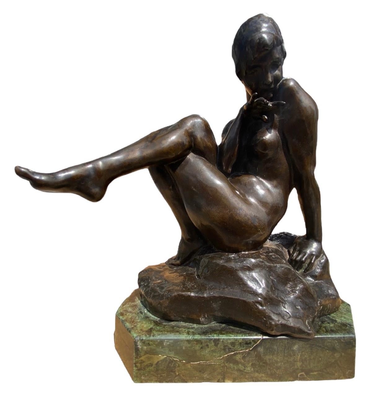 SIR WILLIAM REID DICK, BRITISH, 1879 - 1961, A 20TH CENTURY BRONZE Titled ‘The Kelpie’, nude