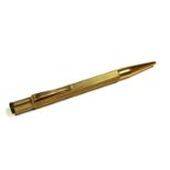COHEN & CHARLES, A 9CT GOLD ENGINE TURNED PENCIL, HALLMARKED BIRMINGHAM, 1966. (length 11cm, gross