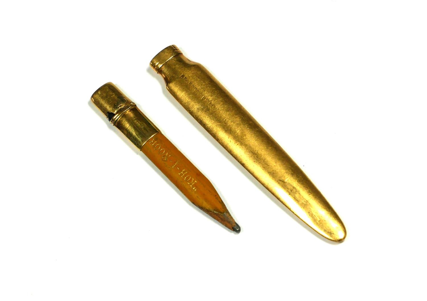 SAMPSON MORDAN, AN UNUSUAL 9CT GOLD PENCIL/LETTER OPENER. (length 7cm, 4.9g) - Image 2 of 2