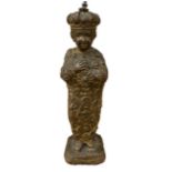 A SMALL AND UNUSUAL GILT LEAD FIGURE, THE SANTO BAMBINO. (h 10.5cm) N.B. most loved Holy Child in