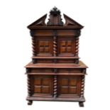 A 17TH CENTURY FRENCH WALNUT DRESSOIR A DEUX FROM AVIGNON The upper part surmounted by an open