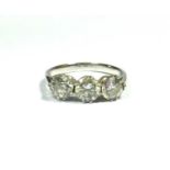 A 18CT WHITE GOLD AND THREE STONE DIAMOND RING, APPROX TOTAL CARAT WEIGHT 2.31CT Having graduated