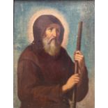 A 17TH CENTURY ITALIAN OIL ON CANVAS, PORTRAIT OF ST. FRANCIS OF PAOLA Relined, held in gilt frame