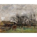 WILLIAM MARK FISHER, R.A., AMERICAN/BRITISH, 1841 - 1923, PASTEL Landscape, horse grazing and
