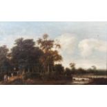 PIETER JANSZ. VAN ASCH, DELFT, 1603 - 1678, A 17TH CENTURY OIL ON PANEL Wooded river landscape, with