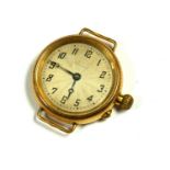 INDIAN & GOLFING INTEREST, AN 18CT YELLOW GOLD GENT’S WRISTWATCH CASE, ENGRAVED ‘TOLLYGUNGE CLUB,