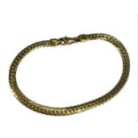 AN ITALIAN 18CT GOLD HERRINGBONE LINK BRACELET Arezzo, Italy. (length 21cm, 8g)