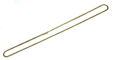 A 9CT GOLD FOX LINK CHAIN. (length 62cm, 18.2g)