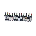 TWELVE 750ML BOTTLES OF VARIOUS CHATEAU RED WINES AND OTHER.