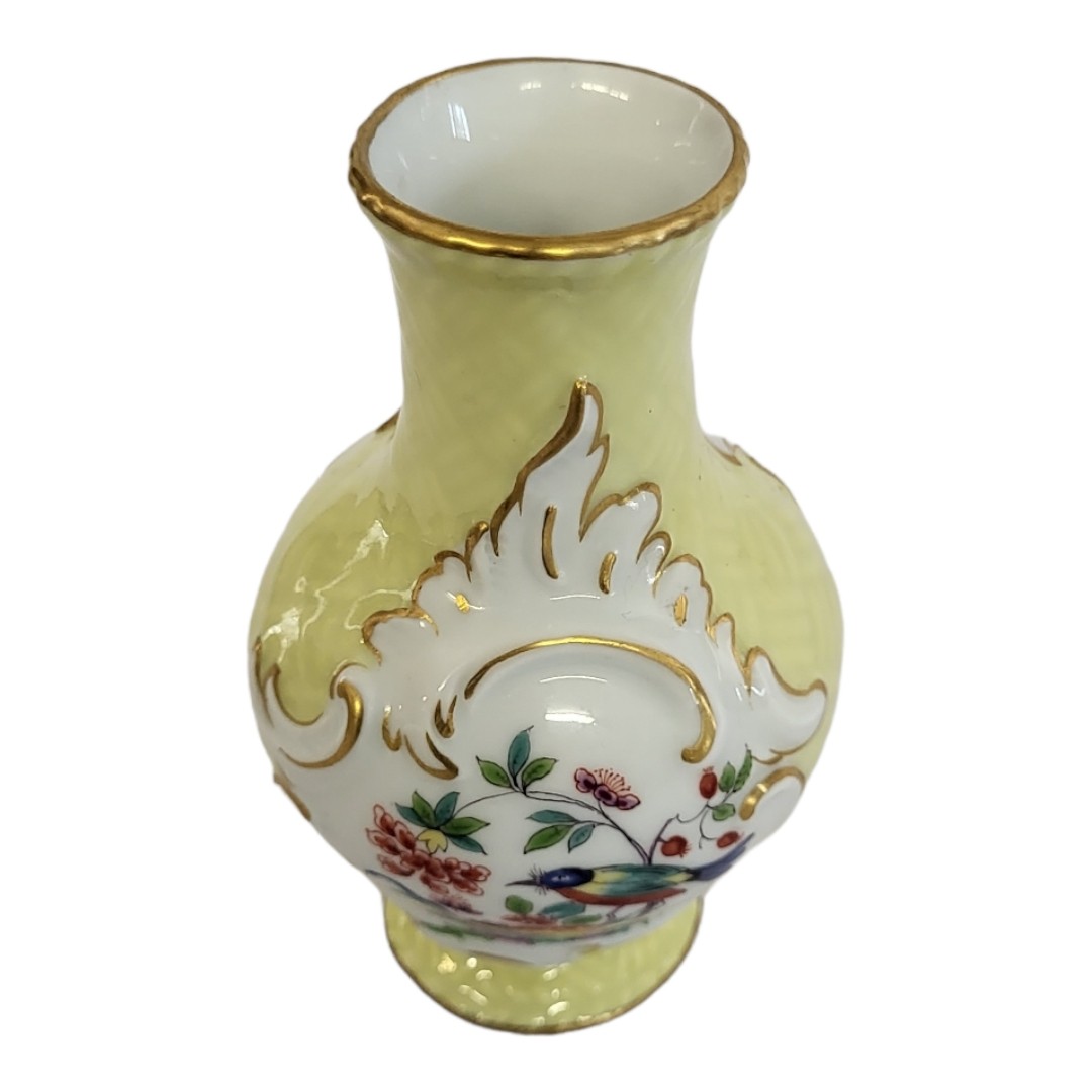 MEISSEN, A SMALL LATE 19TH CENTURY HARD PASTE PORCELAIN VASE Polychrome enamelled to both sides with - Image 7 of 7