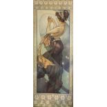 AFTER ALPHONSE MUCHA CLASSICAL MAIDEN ART NOUVEAU STYLE ATHENA PRINT Titled ‘The Morning Star’, 1973