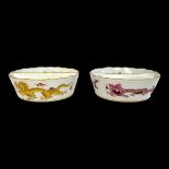 MEISSEN, A PAIR OF 19TH CENTURY MING DRAGON AND COURT DRAGON PATTERN NOVELTY NUT DISHES, CIRCA