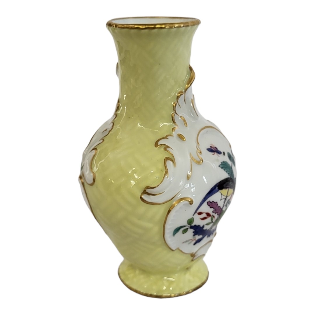 MEISSEN, A SMALL LATE 19TH CENTURY HARD PASTE PORCELAIN VASE Polychrome enamelled to both sides with - Image 3 of 7