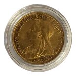 A VICTORIAN 22ct GOLD FULL SOVEREIGN COIN dated 1901 with George and Dragon to reverse. In